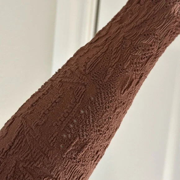 Free People Brown Lace Long Sleeve Fitted Blouse - Picture 4 of 7